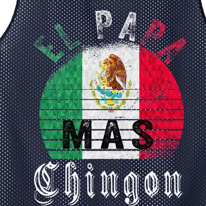 El Papa Mas Chingon Funny Mexican Father´s Day Gift Mesh Reversible Basketball Jersey Tank