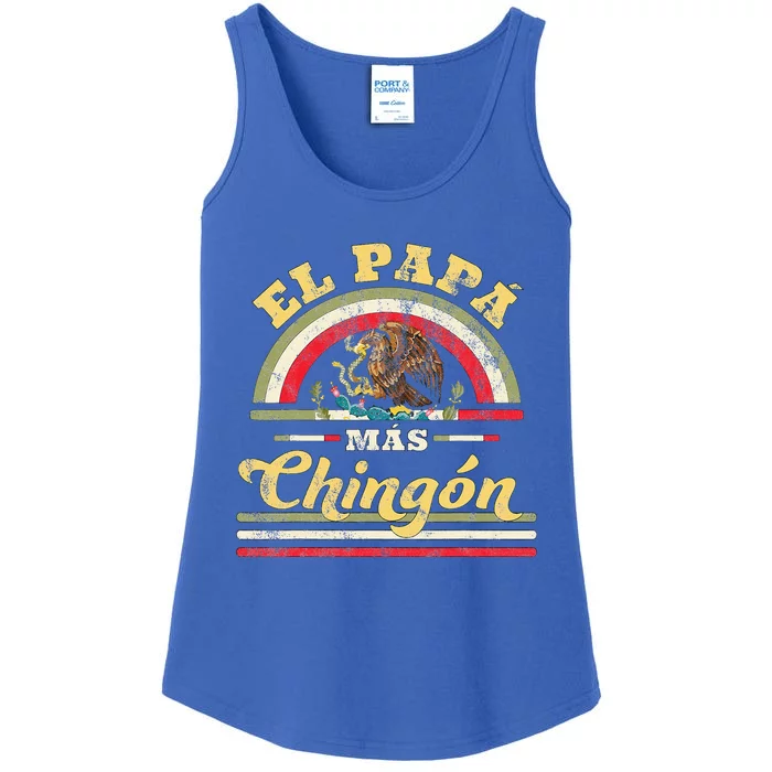 El Papa Mas Chingon Funny Mexican Flag Cool Dad Gift Regalo Ladies Essential Tank