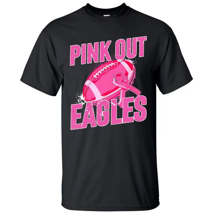 Eagles Pink Out Football Tackle Breast Cancer Tall T-Shirt