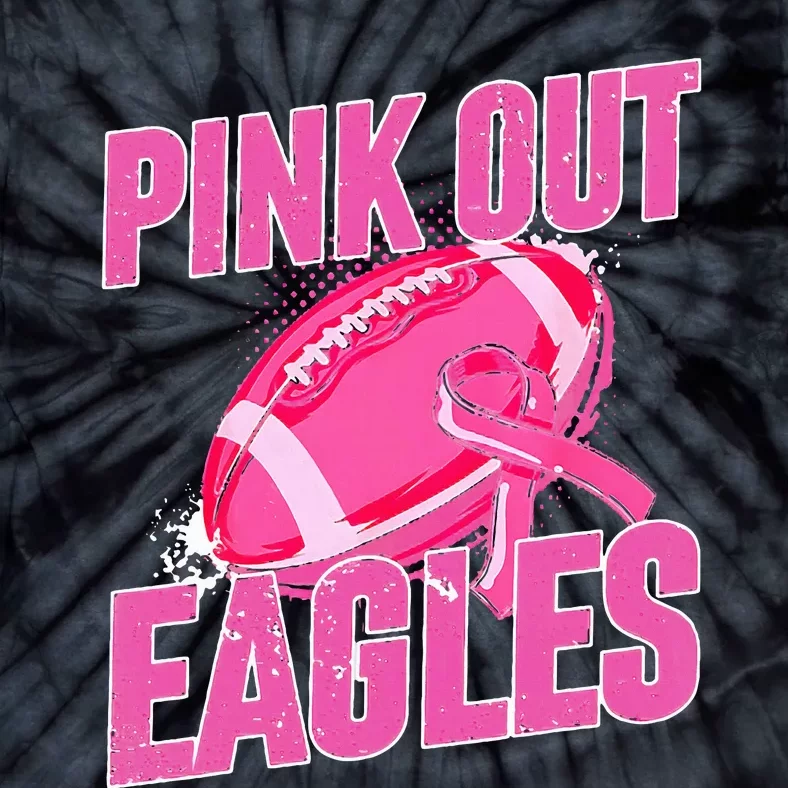 Eagles Pink Out Football Tackle Breast Cancer Tie-Dye T-Shirt