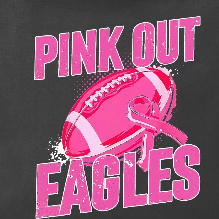 Eagles Pink Out Football Tackle Breast Cancer Zip Tote Bag