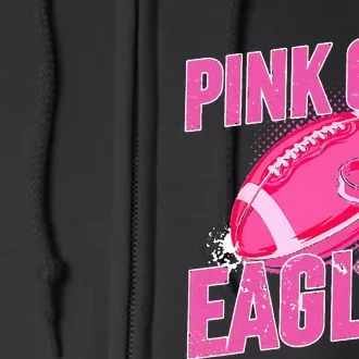 Eagles Pink Out Football Tackle Breast Cancer Full Zip Hoodie