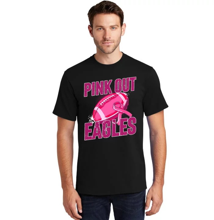 Eagles Pink Out Football Tackle Breast Cancer Tall T-Shirt