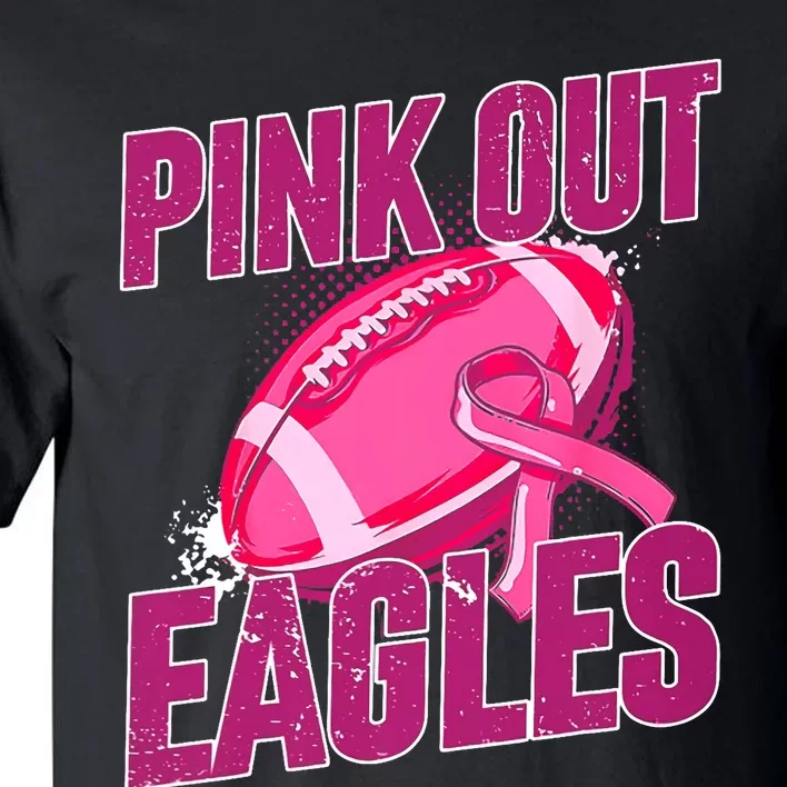 Eagles Pink Out Football Tackle Breast Cancer Tall T-Shirt