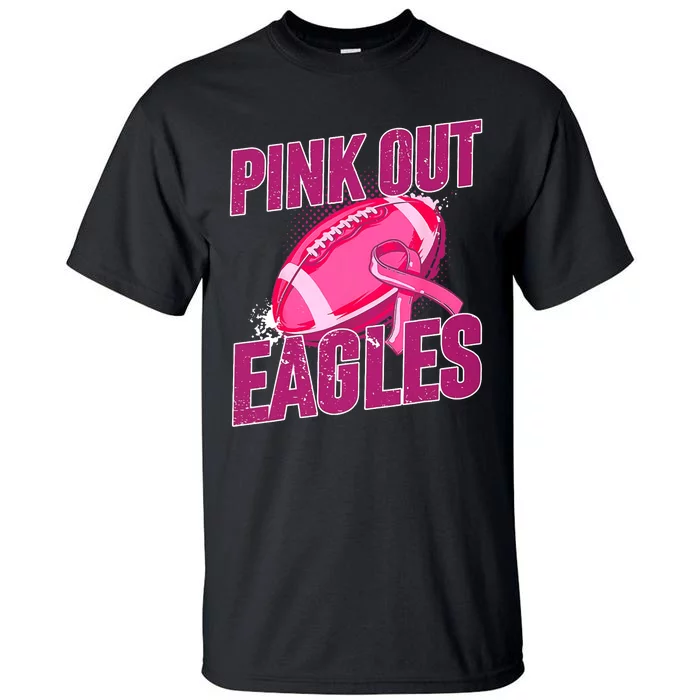 Eagles Pink Out Football Tackle Breast Cancer Tall T-Shirt