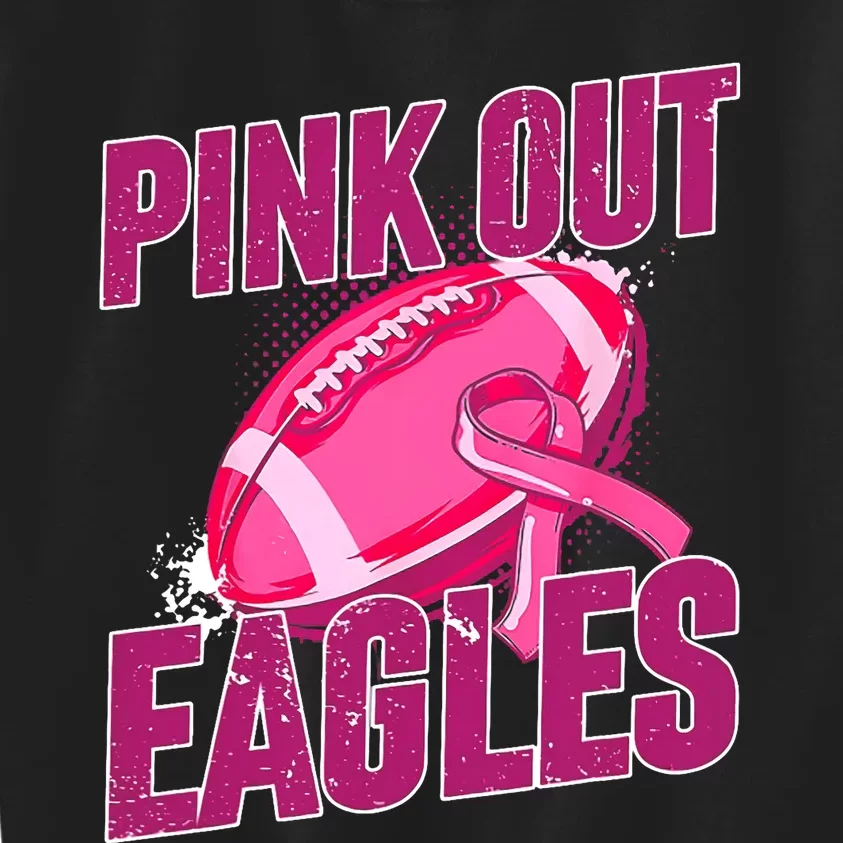 Eagles Pink Out Football Tackle Breast Cancer Kids Sweatshirt