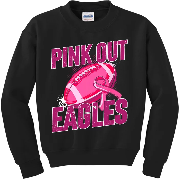 Eagles Pink Out Football Tackle Breast Cancer Kids Sweatshirt