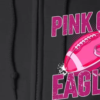 Eagles Pink Out Football Tackle Breast Cancer Full Zip Hoodie