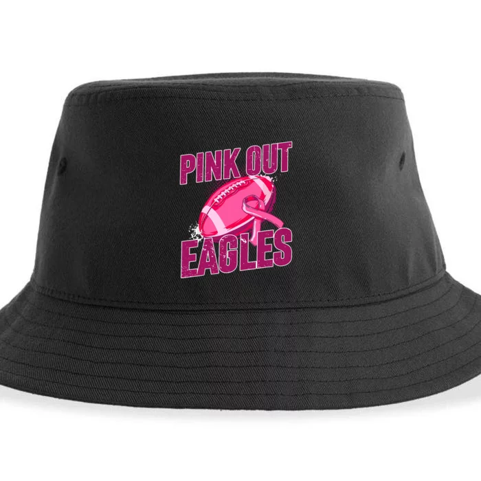 Eagles Pink Out Football Tackle Breast Cancer Sustainable Bucket Hat