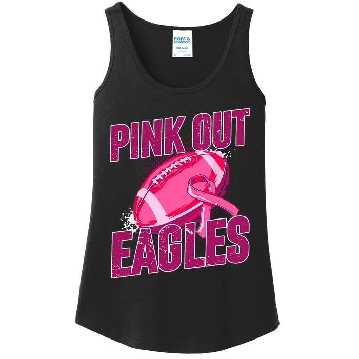 Eagles Pink Out Football Tackle Breast Cancer Ladies Essential Tank