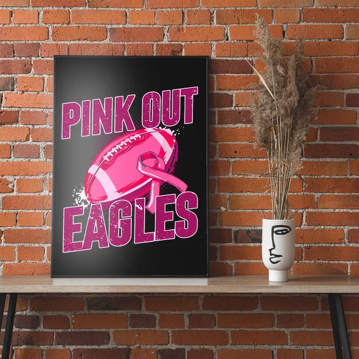 Eagles Pink Out Football Tackle Breast Cancer Poster