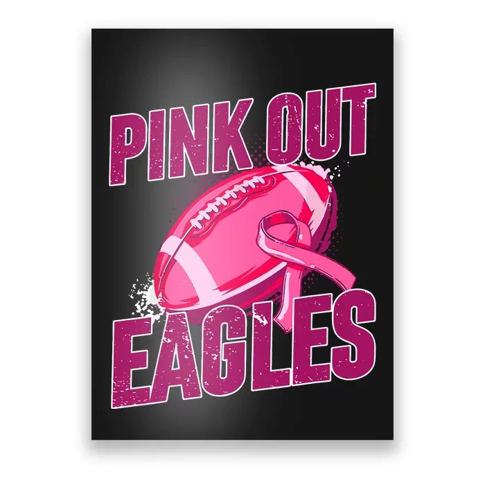 Eagles Pink Out Football Tackle Breast Cancer Poster