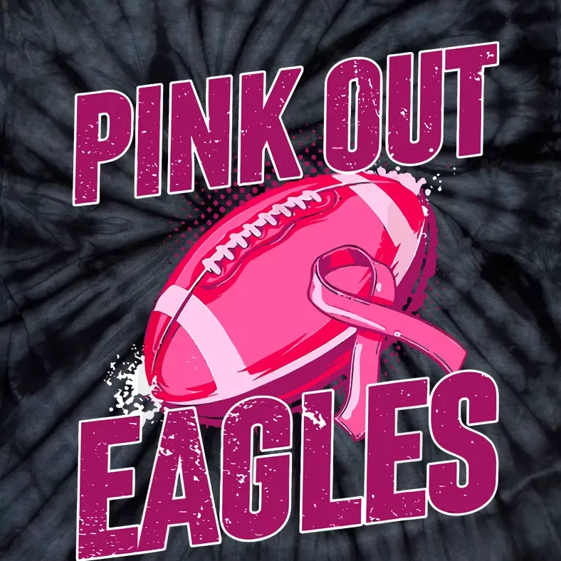 Eagles Pink Out Football Tackle Breast Cancer Tie-Dye T-Shirt