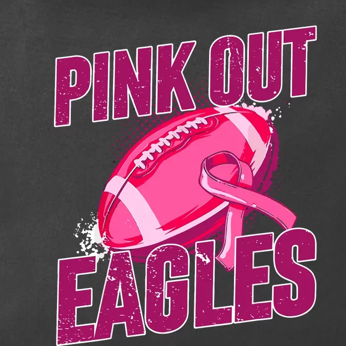 Eagles Pink Out Football Tackle Breast Cancer Zip Tote Bag