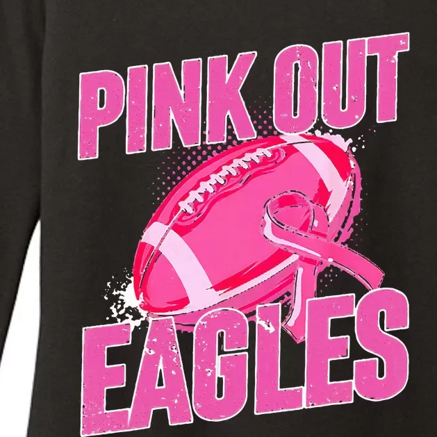 Eagles P.I.N.K Out Football Tackle Breast Cancer Womens CVC Long Sleeve Shirt