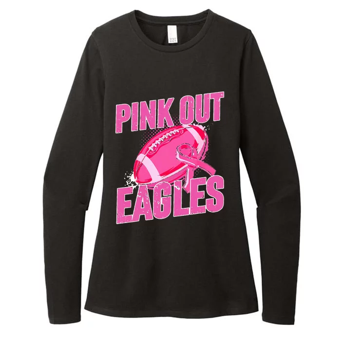 Eagles P.I.N.K Out Football Tackle Breast Cancer Womens CVC Long Sleeve Shirt