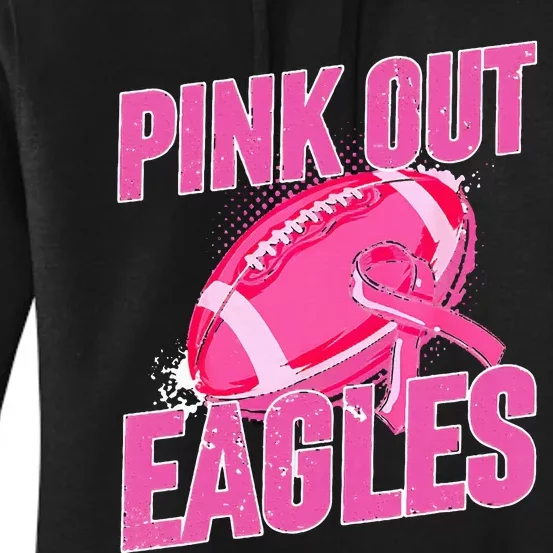 Eagles P.I.N.K Out Football Tackle Breast Cancer Women's Pullover Hoodie