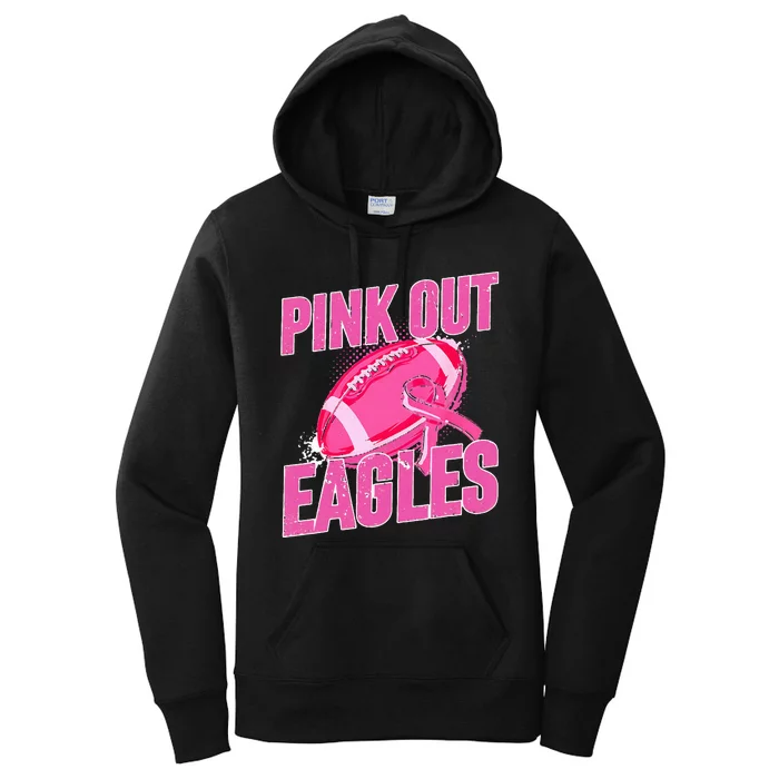 Eagles P.I.N.K Out Football Tackle Breast Cancer Women's Pullover Hoodie