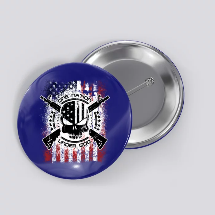 Epic Patriotic One Nation Under God Military Gift Button