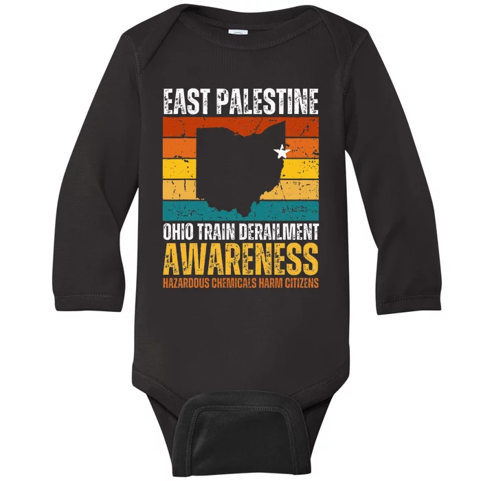 East Palestine Ohio Train Derailment Awareness Baby Long Sleeve Bodysuit