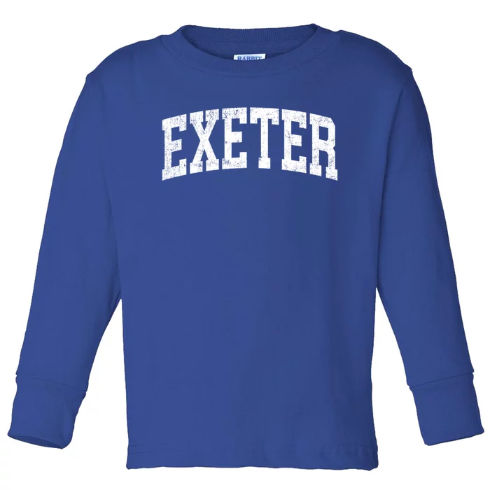 Exeter Pennsylvania Pa Vintage Athletic Sports Black Design Funny Gift Toddler Long Sleeve Shirt