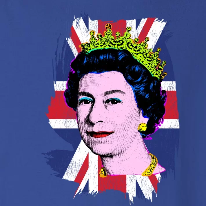 Elizabeth Portrait Pop Art Union Jack Flag Queen Of England Meaningful Gift Toddler Long Sleeve Shirt