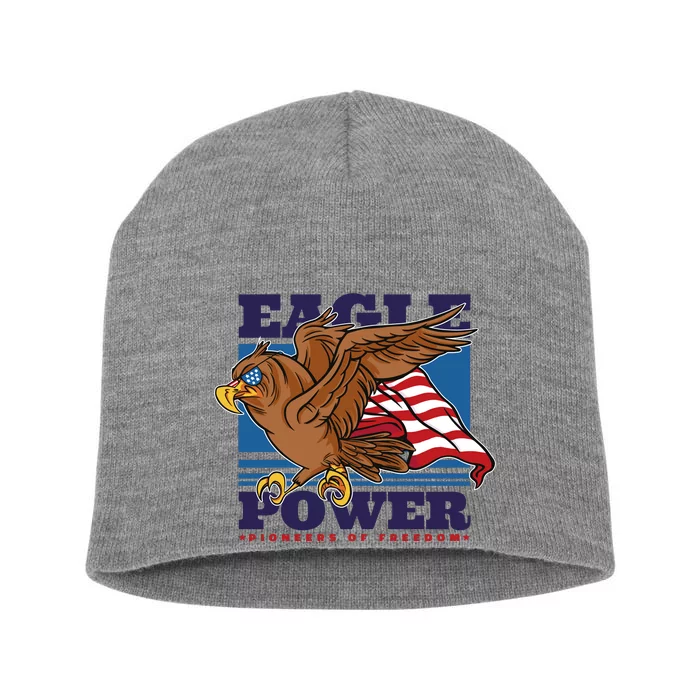 Eagle Power Pioneers Of Freedom American Flag Short Acrylic Beanie