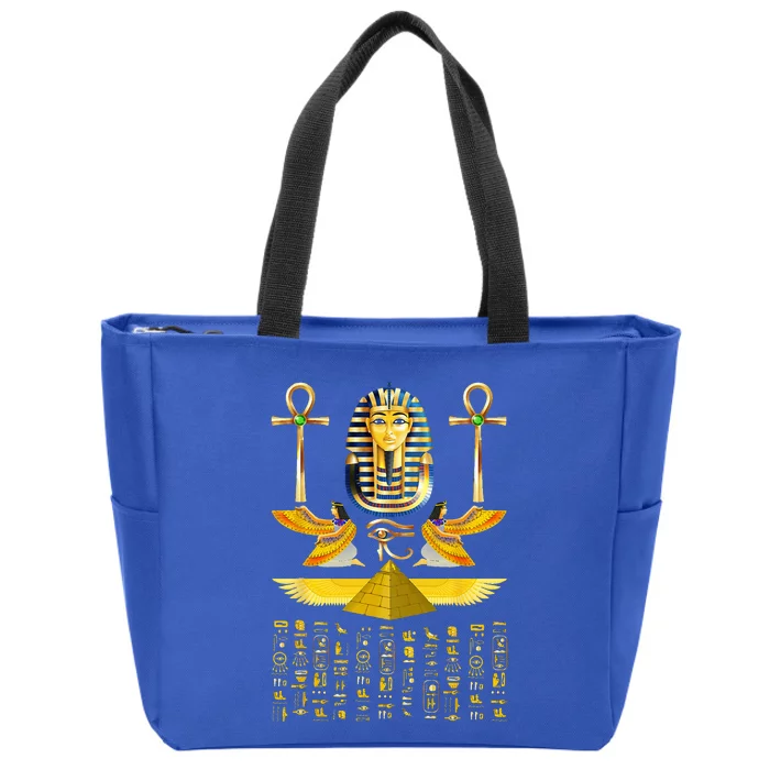 Egyptian Pyramids Pharaoh Tut King Tutankhamun Zip Tote Bag