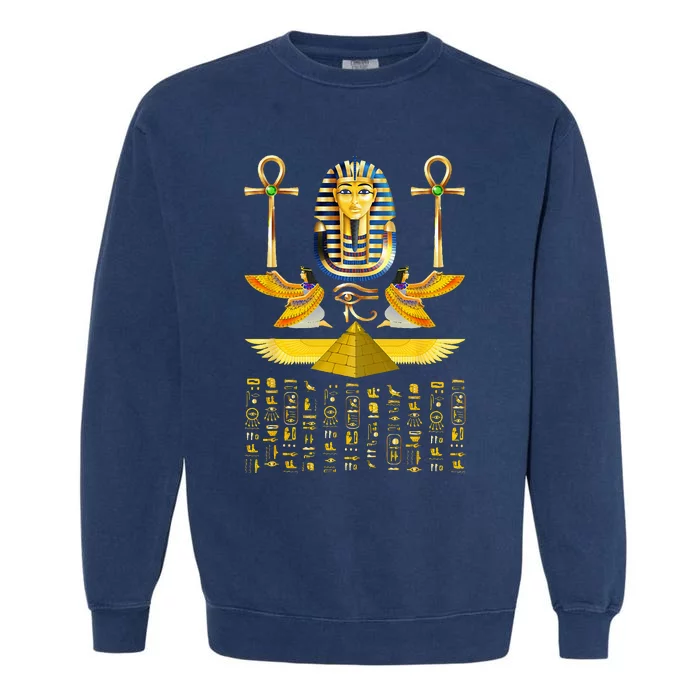 Egyptian Pyramids Pharaoh Tut King Tutankhamun Garment-Dyed Sweatshirt