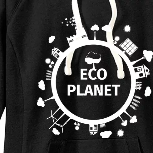 Eco Planet Renewable Energy Solar Wind Clean Air Water Peace Gift Women's Fleece Hoodie