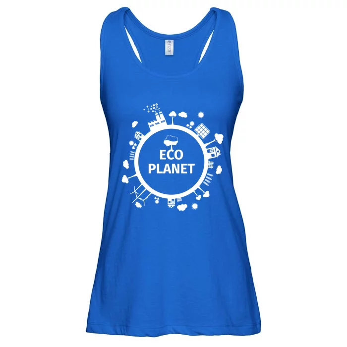 Eco Planet Renewable Energy Solar Wind Clean Air Water Peace Gift Ladies Essential Flowy Tank