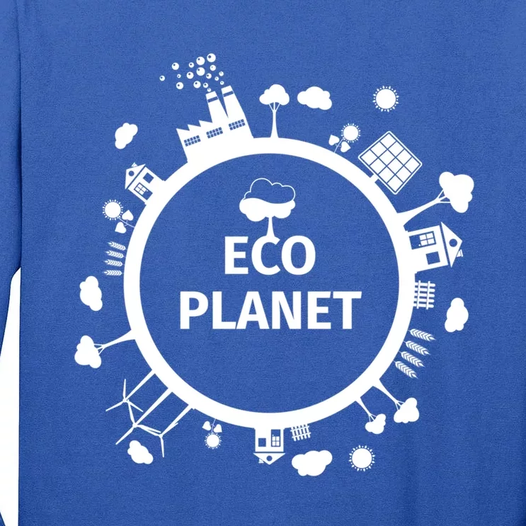 Eco Planet Renewable Energy Solar Wind Clean Air Water Peace Gift Tall Long Sleeve T-Shirt