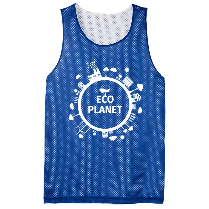 Eco Planet Renewable Energy Solar Wind Clean Air Water Peace Gift Mesh Reversible Basketball Jersey Tank