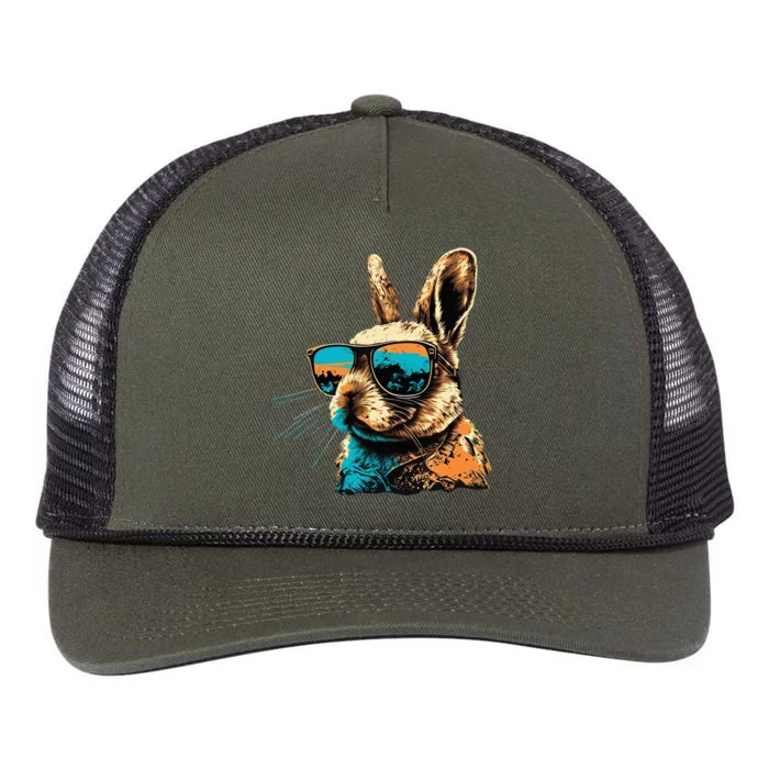 Easter Party Rabbit Happy Easter Bunny rabbit Retro Rope Trucker Hat Cap