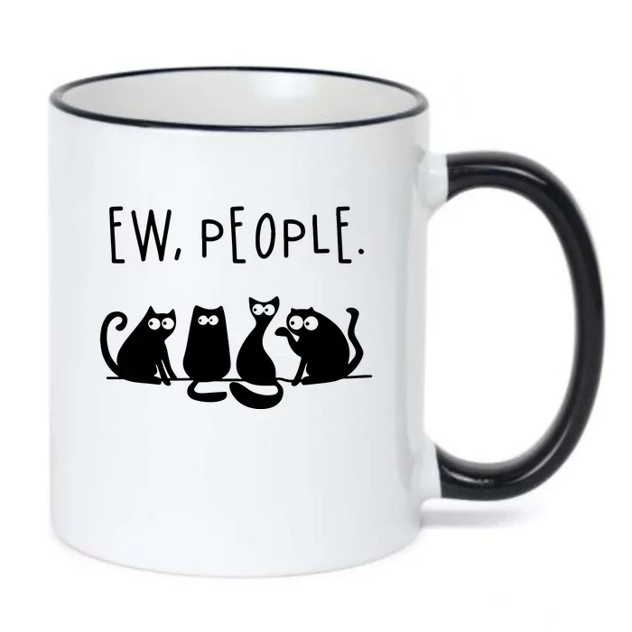 Ew People Speak Black Cat Animals Mood Funnny Sad Cat Friend Black Color Changing Mug