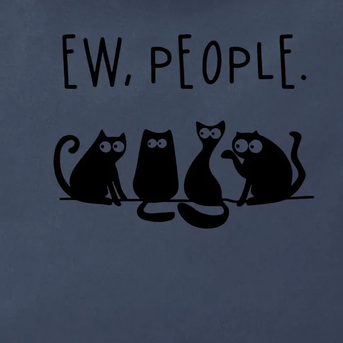 Ew People Speak Black Cat Animals Mood Funnny Sad Cat Friend Zip Tote Bag