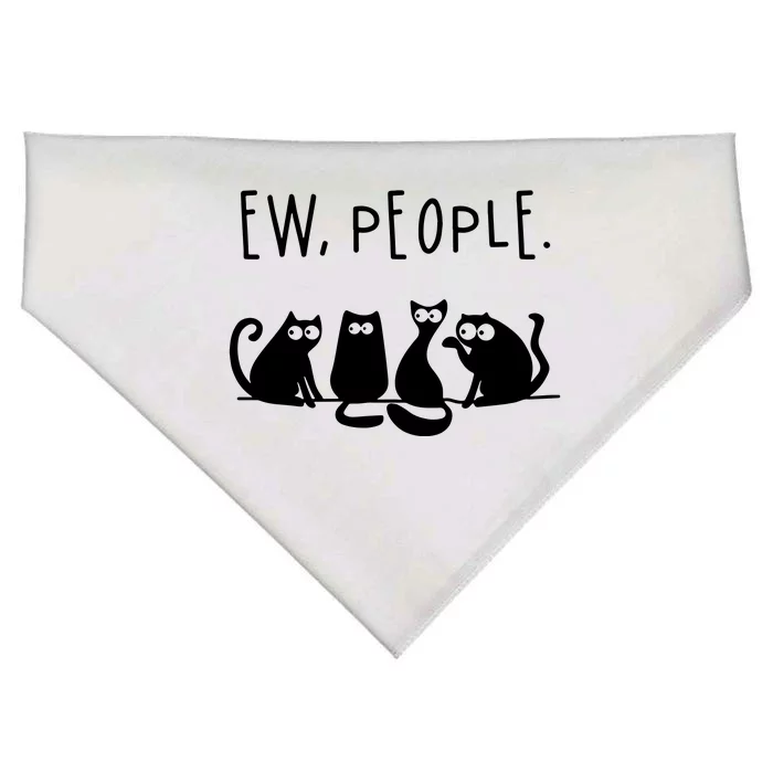 Ew People Speak Black Cat Animals Mood Funnny Sad Cat Friend USA-Made Doggie Bandana