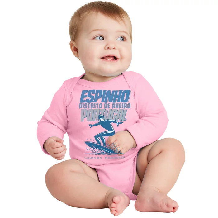 Espinho Portugal Surf Spot Baby Long Sleeve Bodysuit