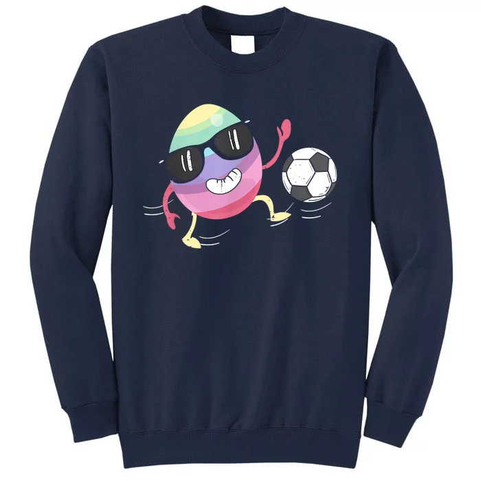 Eggs Playing Soccer Easter Day Men Vintage Tall Sweatshirt