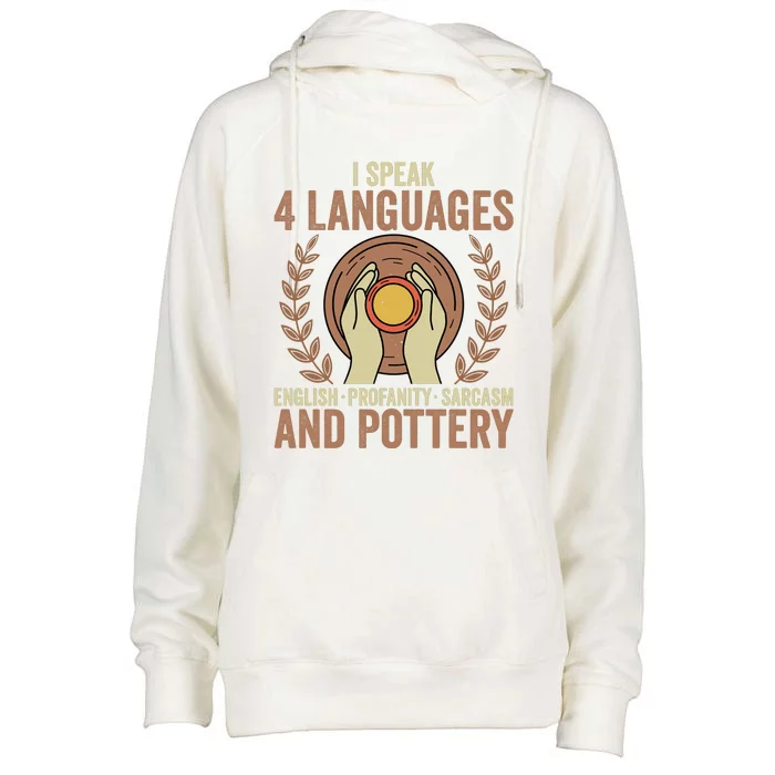 English Profanity Sarcasm And Pottery Womens Funnel Neck Pullover Hood