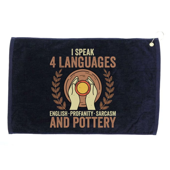 English Profanity Sarcasm And Pottery Grommeted Golf Towel