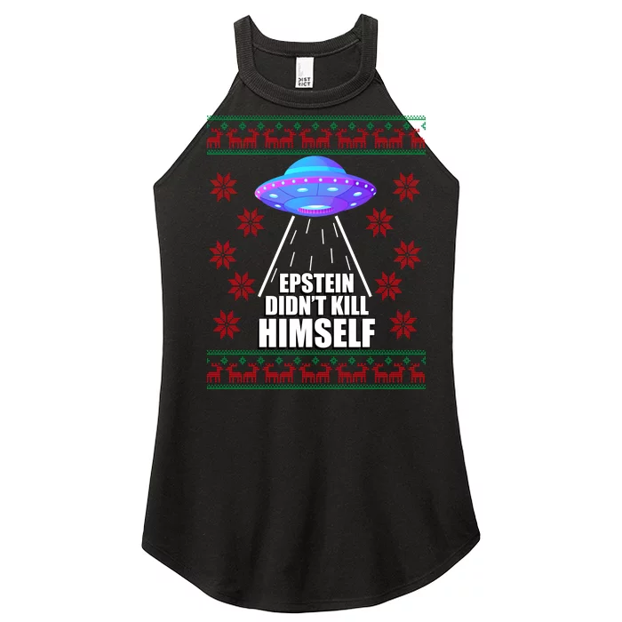 Epstein Didn't Kill Himself UFO Ugly Christmas Women’s Perfect Tri Rocker Tank