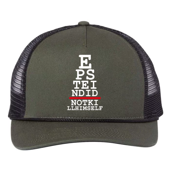 Epstein Eye Test Meme Epstein Didn't Kill Himself Retro Rope Trucker Hat Cap