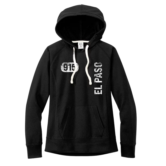 El Paso Texas 915 Area Code Vintage Retro Gift Women's Fleece Hoodie