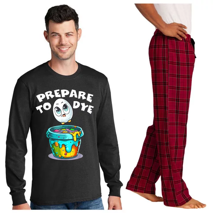 Easter Prepare To Dye Funny Egg Hunting Men Women Long Sleeve Pajama Set