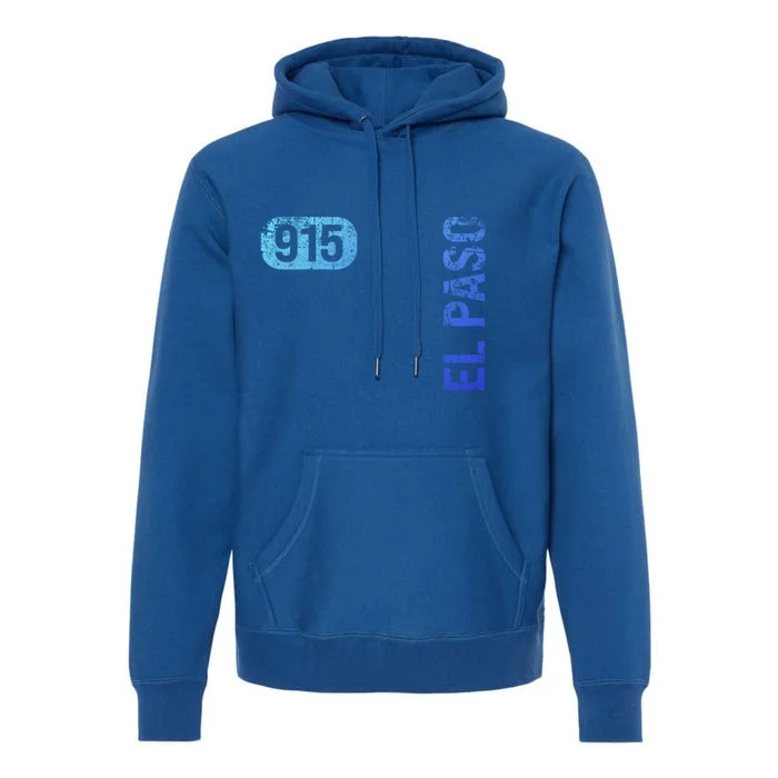 El Paso Texas 915 Area Code Vintage Retro Gift Premium Hoodie