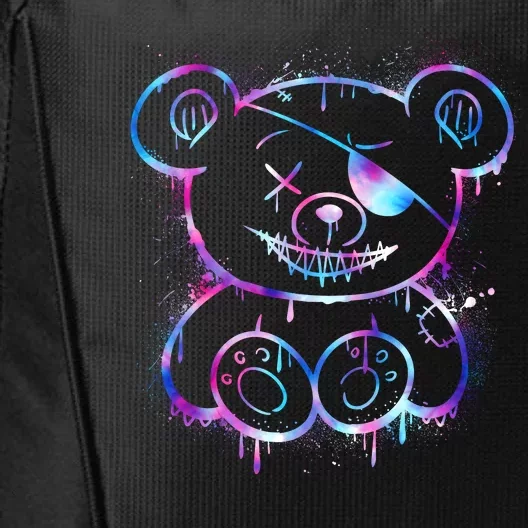 Emo Punk Teddy Bear Graffiti City Backpack