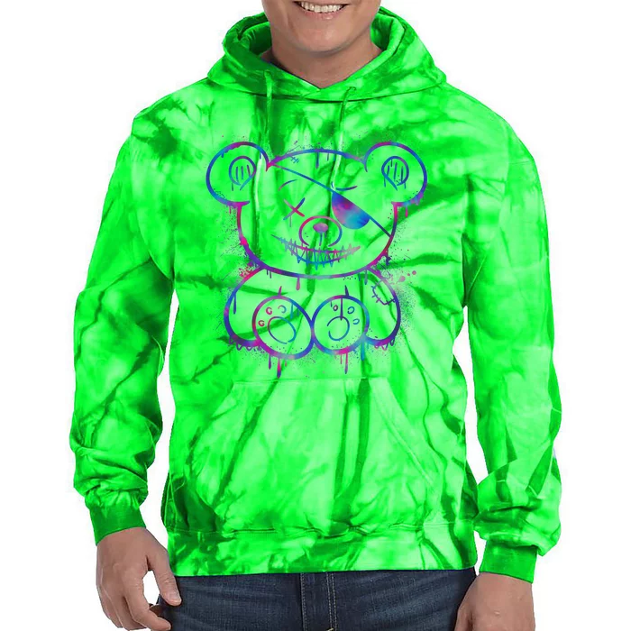 Emo Punk Teddy Bear Graffiti Tie Dye Hoodie