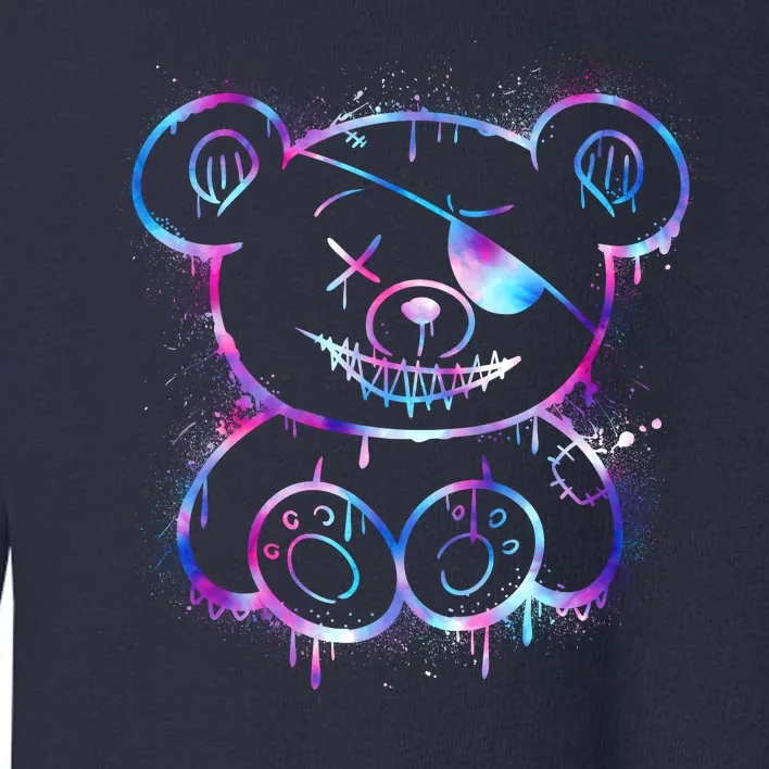 Emo Punk Teddy Bear Graffiti Toddler Sweatshirt