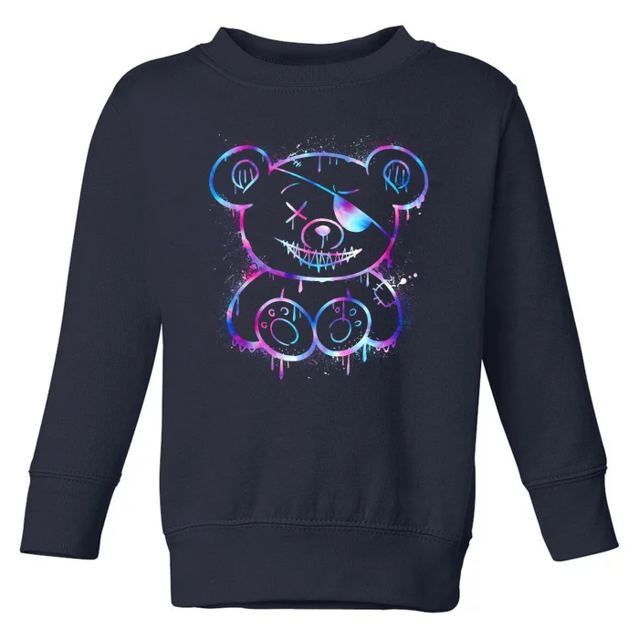 Emo Punk Teddy Bear Graffiti Toddler Sweatshirt